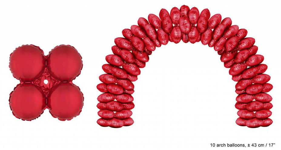e-carnavalskleding-SYK Ballonboog folieballonnen rond Rood