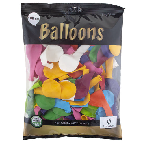 e-carnavalskleding-SYK Ballonnen assorti kleuren latex 100st. 22cm
