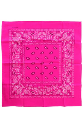 e-carnavalskleding-SYK Bandana fluor roze 53 x 53 cm.