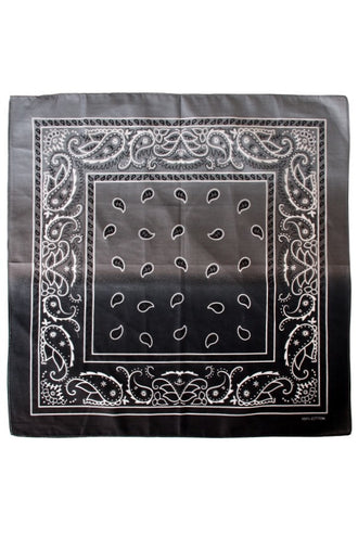 e-carnavalskleding-SYK Bandana met kleurverloop zwart/wit 56 x 56 cm