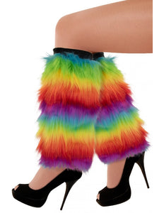 e-carnavalskleding-SYK Beenwarmers pluche regenboog