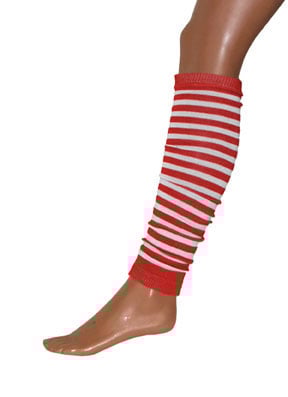 e-carnavalskleding-SYK Beenwarmers rood wit gestreept 50cm