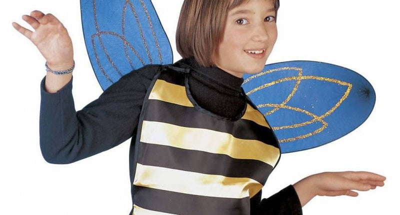 e-carnavalskleding-SYK Bijen vleugels en voelsprieten blauw kind