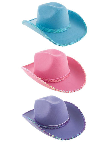 e-carnavalskleding-SYK Blauwe cowgirl hoed Saar