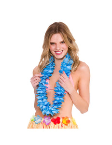 e-carnavalskleding-SYK Blauwe Hawaii slinger satijn look