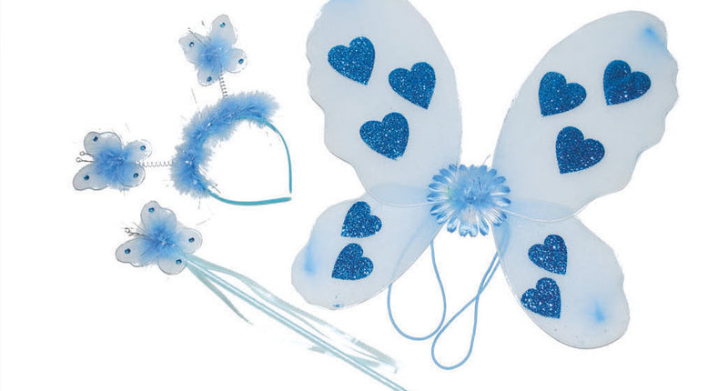 e-carnavalskleding-SYK Blauwe vlinder verkleed set Minnie 3-delig