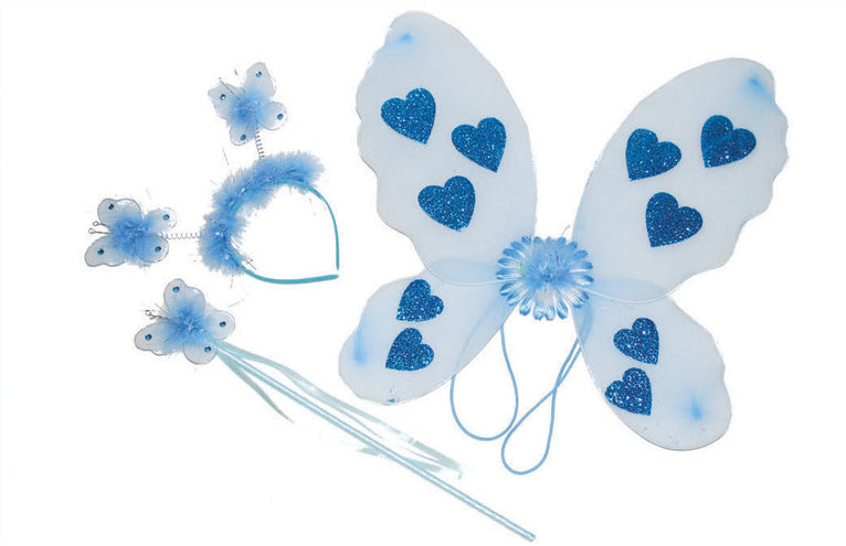 e-carnavalskleding-SYK Blauwe vlinder verkleed set Minnie 3-delig