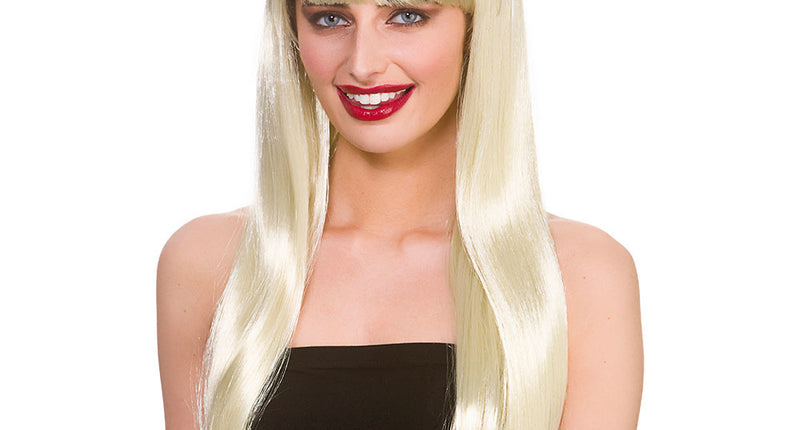 e-carnavalskleding-SYK Blonde pruik Fantasy lang haar met pony