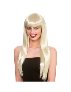 e-carnavalskleding-SYK Blonde pruik Fantasy lang haar met pony