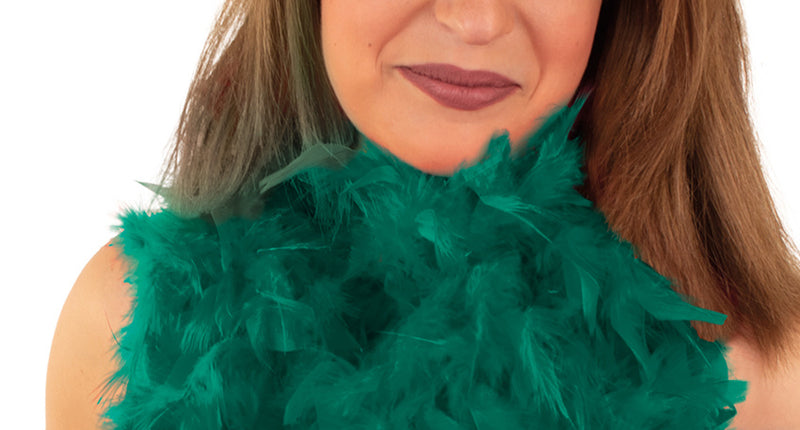 e-carnavalskleding-SYK Boa smaragd groen 180 cm. 50 gr.