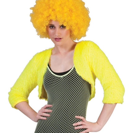 e-carnavalskleding-SYK Bolero geel fuzzy voor dames
