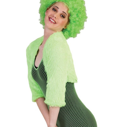 e-carnavalskleding-SYK Bolero groen fuzzy voor dames