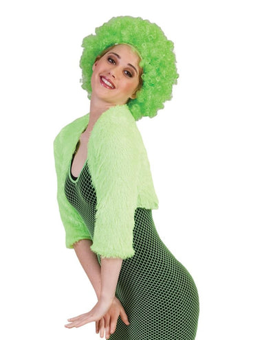 e-carnavalskleding-SYK Bolero groen fuzzy voor dames