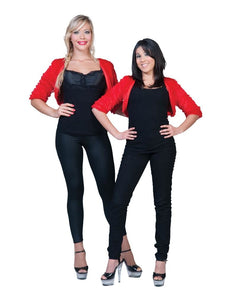 e-carnavalskleding-SYK Bolero rood fuzzy voor dames