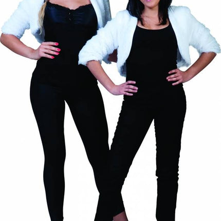 e-carnavalskleding-SYK Bolero wit fuzzy voor dames
