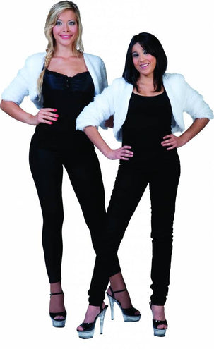e-carnavalskleding-SYK Bolero wit fuzzy voor dames