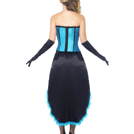 e-carnavalskleding-SYK Burlesque jurk dames blauw Maat M