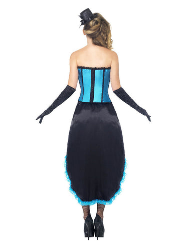 e-carnavalskleding-SYK Burlesque jurk dames blauw Maat M