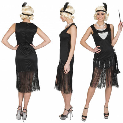 e-carnavalskleding-SYK Charleston jurkje Silver Smile dames