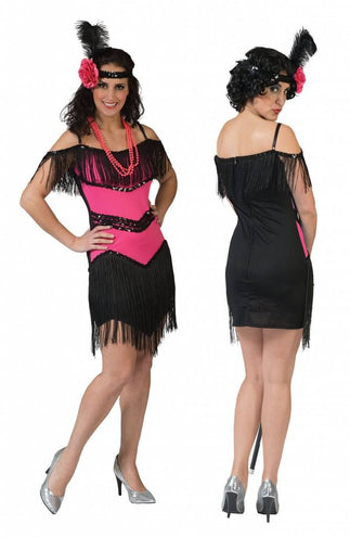 e-carnavalskleding-SYK Charlestonjurkje Roze/Fuchsia