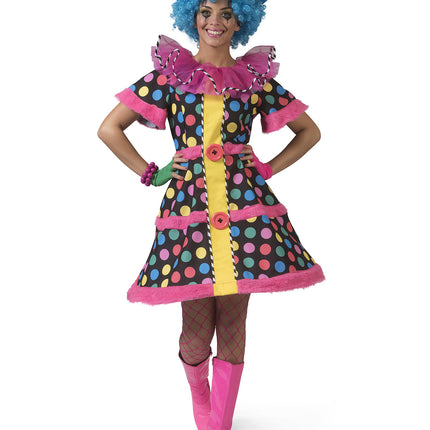 e-carnavalskleding-SYK Clownspak Hotty Dotty dames