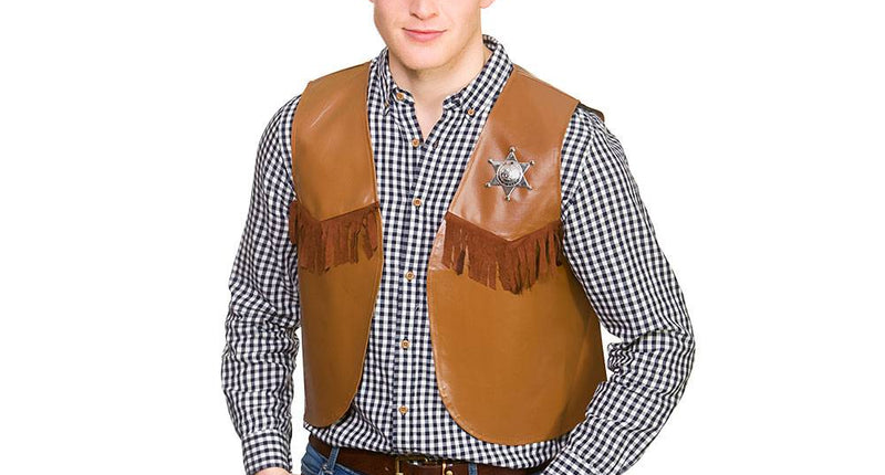 e-carnavalskleding-SYK Cowboy vest bruin