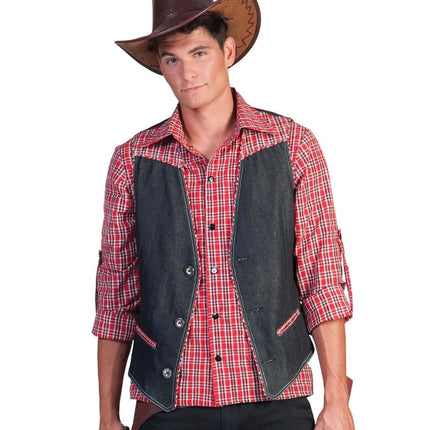 e-carnavalskleding-SYK Cowboy vest Tim heren