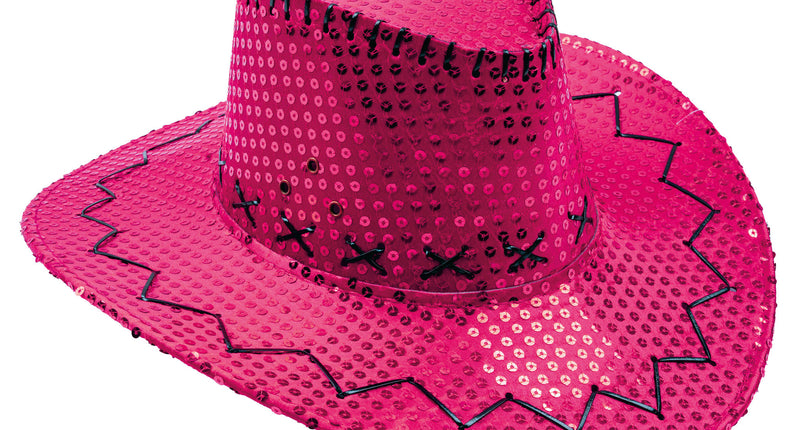 e-carnavalskleding-SYK Cowboyhoed pailletten roze