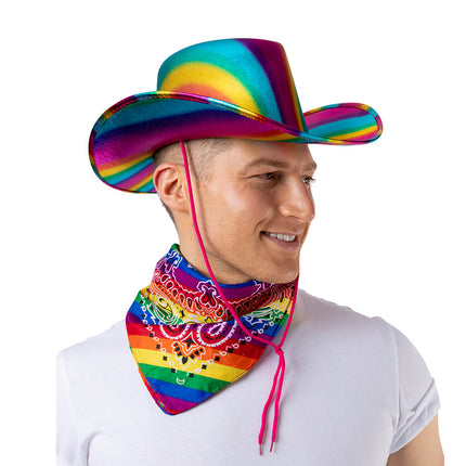 e-carnavalskleding-SYK Cowboyhoed regenboog Richard