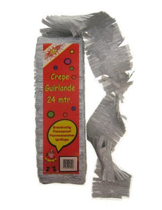e-carnavalskleding-SYK Crêpe guirlande zilver 24 mtr.