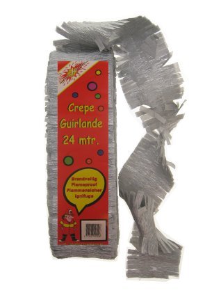 e-carnavalskleding-SYK Crêpe guirlande zilver 24 mtr.
