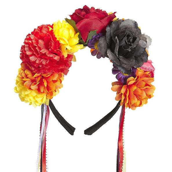 e-carnavalskleding-SYK Day of the dead hoofdband bloemen