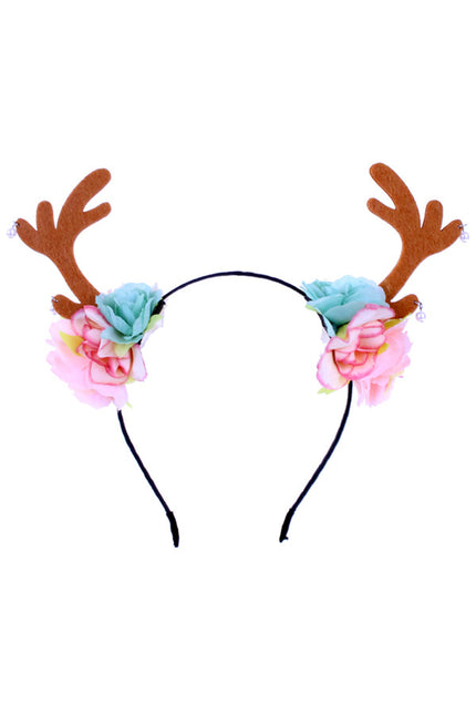 e-carnavalskleding-SYK Diadeem hertje met bloemen