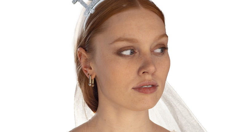 e-carnavalskleding-SYK Diadeem met sluier Bride To Be