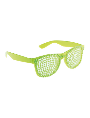 e-carnavalskleding-SYK Disco bril met parels in neon groen