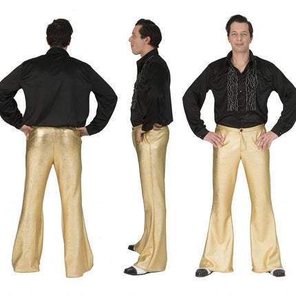 e-carnavalskleding-SYK Disco broek Fever goud