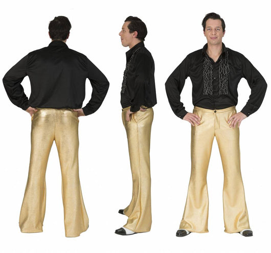 e-carnavalskleding-SYK Disco broek Fever goud