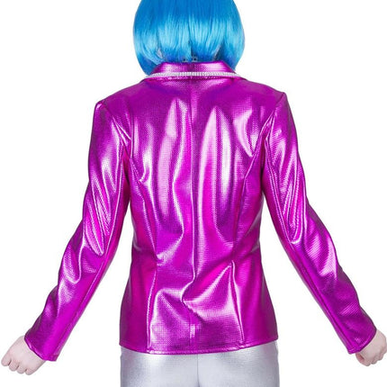 e-carnavalskleding-SYK Disco Fever jas roze/fuchsia dames
