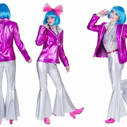 e-carnavalskleding-SYK Disco Fever jas roze/fuchsia dames