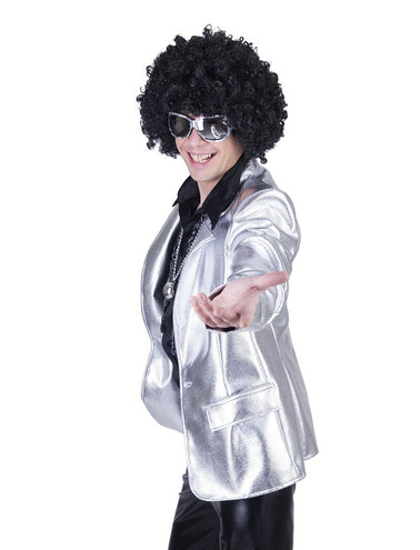 e-carnavalskleding-SYK Disco Fever jas zilver heren