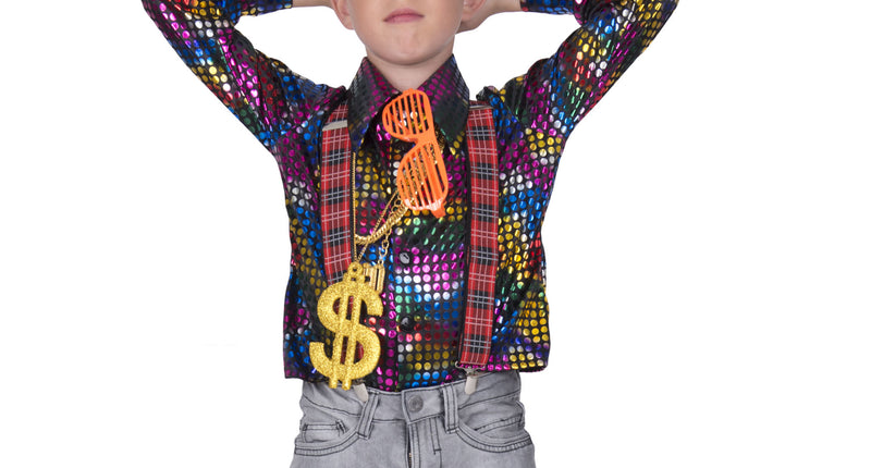 e-carnavalskleding-SYK Disco glitter shirt Sem regenboog kleuren kinderen