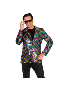 e-carnavalskleding-SYK Disco jas Jack regenboog print