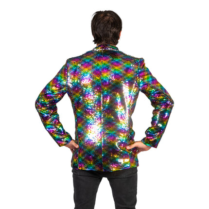 e-carnavalskleding-SYK Disco jas Jack regenboog print