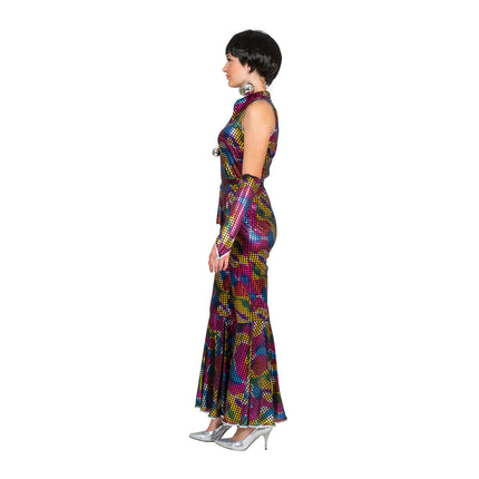 e-carnavalskleding-SYK Disco Jumpsuit Amber met glitters