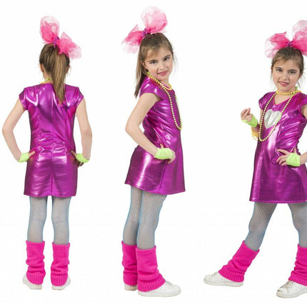 e-carnavalskleding-SYK Disco jurkje Olivia roze meiden