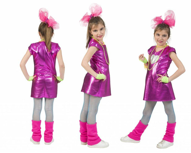 e-carnavalskleding-SYK Disco jurkje Olivia roze meiden