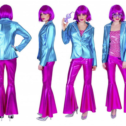 e-carnavalskleding-SYK Disco kostuum Fever dames blauw