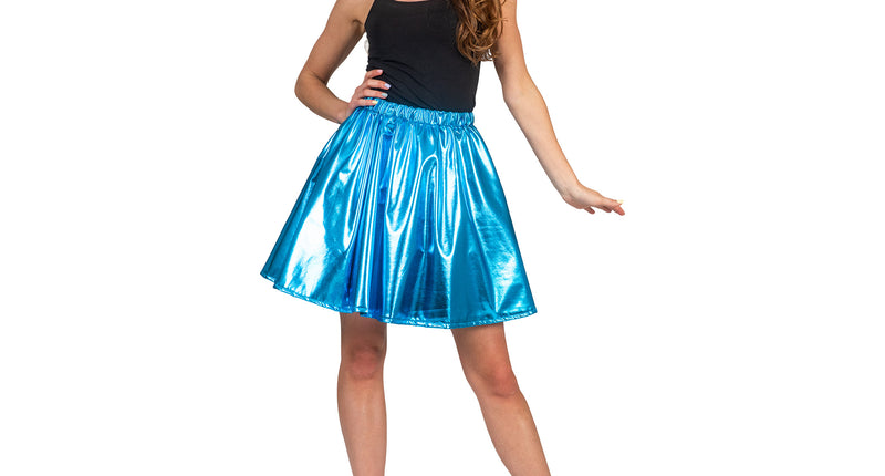 e-carnavalskleding-SYK Disco rok Milou blauw jaren 70