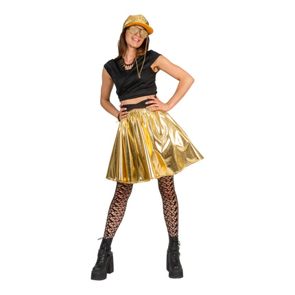 e-carnavalskleding-SYK Disco rok Milou goud jaren 70