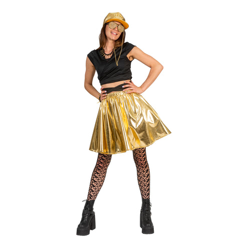e-carnavalskleding-SYK Disco rok Milou goud jaren 70